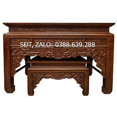 Cặp Bàn Thờ gỗ Gõ Đỏ 154cm sơn màu Óc Chó giá 14tr500/ Cặp 0388.639.288