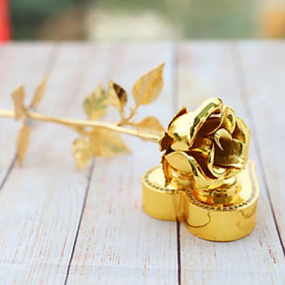 Hoa hồng mạ vàng đế trái tim - Quà tặng sinh nhật vợ ý nghĩa