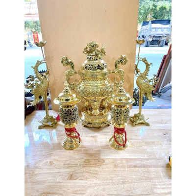 ĐỈNH ĐỒNG NGŨ SỰ CAO 45 CM CHẤT LIỆU BẰNG ĐỒNG