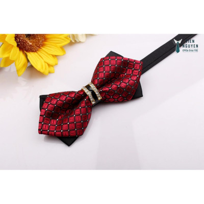 Nơ chú rể, MC, ca sỹ - Nơ cánh nhọn cao cấp đính đá Full box