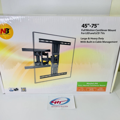 Giá treo ti vi có tay kéo XOAY TRÁI PHẢI NBP6- 2021 cho ti vi 45 -75 inch (Northbayou VIỆT NAM phân phối chính hãng )