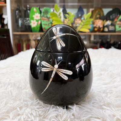 Hủ trứng sơn mài cao cấp đa dạng màu sắc thích hợp đựng đồ vật nhỏ, bánh kẹo, làm quà tặng,...