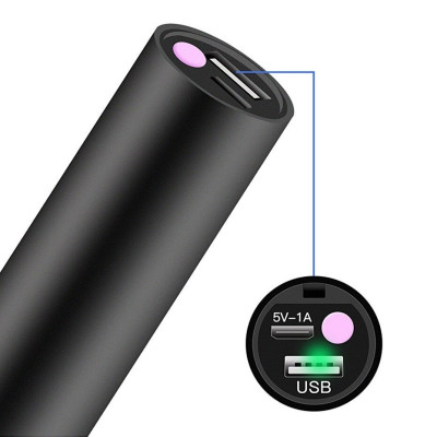 Đèn Pin Led Siêu Sáng Mini Có Sạc USB Có Hỗ Trợ Sạc Dự Phòng Lại Cho Điện Thoại Khẩn Cấp - Hàng Chính Hãng