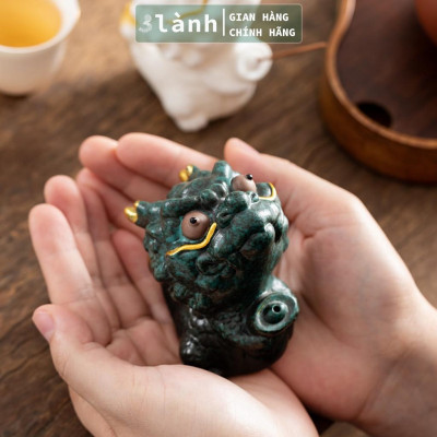 Đế Nhang Trầm Hương Tượng Kỳ Lân Gốm Sứ Cao Cấp Xanh Trắng 3 Lành Trang Trí Tâm Linh Thờ Cúng Thư Giãn