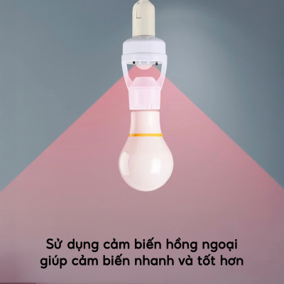 Đui Đèn Cảm Biến Chuyển Động E27, Tự Động Bật Tắt Thông Minh khi có người