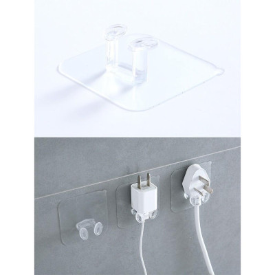 Combo 5 Móc Gài Trong Suốt Treo Phích Điện, Móc Dán Tường, Gài Các Loại Phích Cắm Điện Gọn Gàng Trên Tường. TakyHome 4000set5