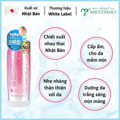 [DƯỠNG TRẮNG CHUYÊN SÂU] Combo Bộ Dưỡng Da Trắng Mịn Nhau Thai Nhật Bản MICCOSMO White Label (Sữa Rửa Mặt 110g + Nước Hoa Hồng 180ml) (CB01)