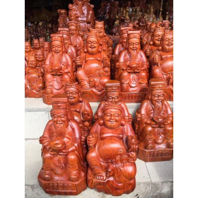 Tượng thần tài thổ địa gỗ hương 30cm hàng nguyên khối