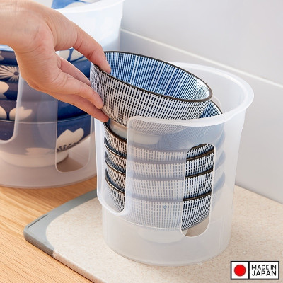 Khay đựng bát đĩa cất gọn Sanada Ø14.9cm - Hàng Nội Địa Nhật Bản