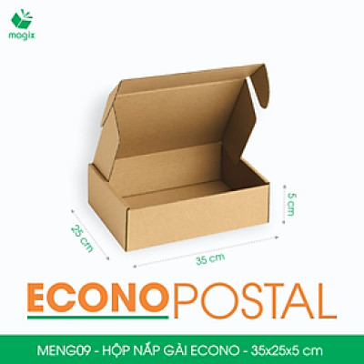 MENG09 - 35x25x5 cm - 20 Hộp carton nắp gài đóng hàng giá rẻ, hộp gói hàng, hộp quà thời trang