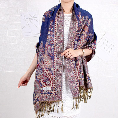 KHĂN CHOÀNG CỔ PASHMINA THỔ CẦM HOA HỒNG 01
