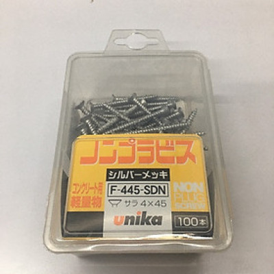 Vít bê tông 4mm đầu bằng Unika F445 (không cần dùng tắc kê nhựa)