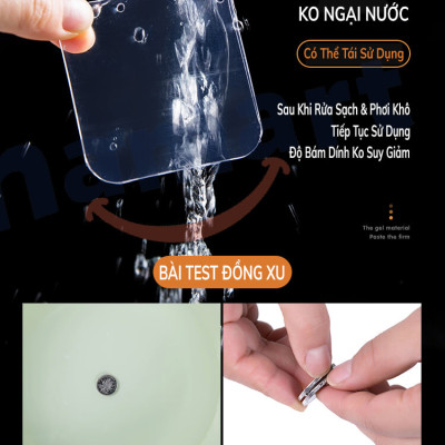 Miếng Keo Acrylic Siêu Dính 2 mặt Trong Suốt 2 Lớp Keo Dày 1.5mm Dán Tường Chống Thấm Nước Tiện Lợi