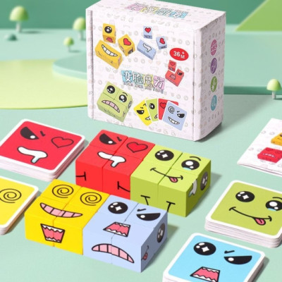 Bộ Đồ Chơi Xếp Rubik Biểu Cảm Cho Bé Hình Cảm Xúc - Hàng chính hãng 