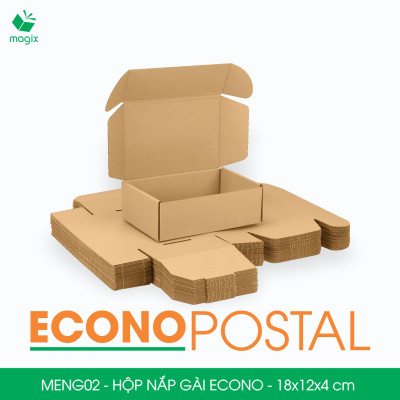 MENG02 - 18x12x4 cm - 60 Hộp carton nắp gài đóng hàng giá rẻ, hộp gói hàng, hộp quà thời trang