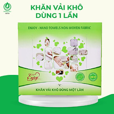 Khăn vải khô dùng một lần Enjoy mềm mại, dai, không mùi dùng làm khăn ăn, spa, nails salon - Hộp 100 tờ