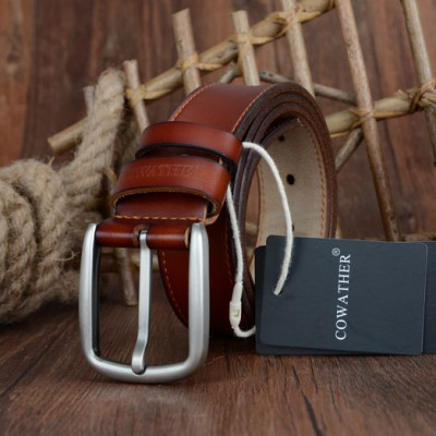 Thắt Lưng Da Bò Chính hãng COWATHER XF013 Nâu Vàng