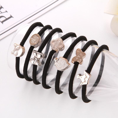 100 dây thun chun buộc tóc hạt kim loại phong cách Hàn Quốc nhiều màu mẫu ngẫu nhiên