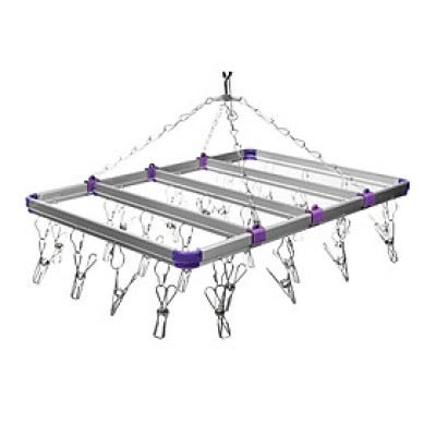 Móc chùm treo đồ inox (28 kẹp/móc)