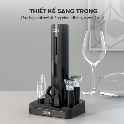 Bộ mở rượu vang Lebenlang LBL2021, dụng cụ mở nút chai rượu vang bằng pin, không kèm pin - hàng chính hãng