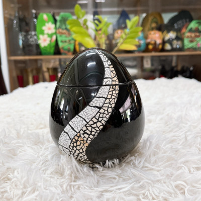 Hủ trứng sơn mài cao cấp đa dạng màu sắc thích hợp đựng đồ vật nhỏ, bánh kẹo, làm quà tặng,...