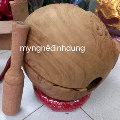Mõ tụng kinh Phật bằng gỗ mít lục nõi không rác kt 35x35cm