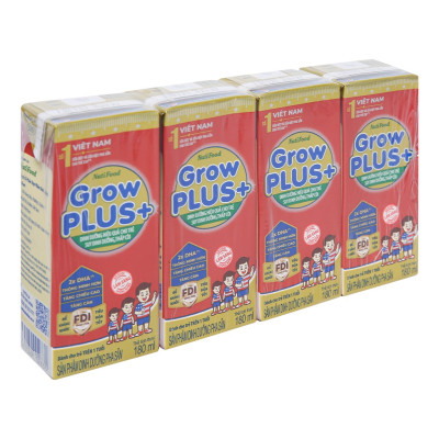 Thùng 48 Hộp x 180ml Sữa Bột Pha Sẵn GrowPLUS+ Đỏ 180ml Suy Dinh Dưỡng - Hàng Chính Hãng