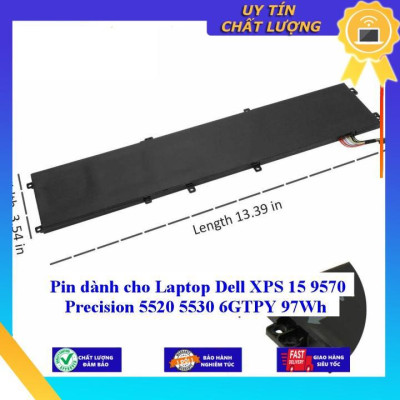 Pin dùng cho Laptop Dell XPS 15 9570 Precision 5520 5530 6GTPY 97Wh - Hàng Nhập Khẩu New Seal