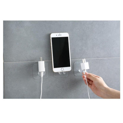 5 Móc Dán Tường Treo Phích Cắm Điện, Móc Dính Tường Trong Suốt, Móc Gài Các Loại Phích Cắm Điện, Nhỏ Gọn, Tiện Dụng.TakyHome 4000set5