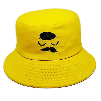 Nón bucket tai bèo nam thêu hình râu độc đáo, vòng đầu 58cm, vành rộng chống nắng tốt - Hạnh Dương
