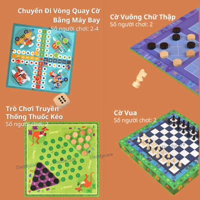 Board Game Mideer Classic Games 32 In 1 đồ chơi trí tuệ cho bé Cờ vua, cờ tướng, cờ vây cho bé