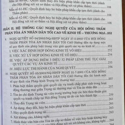 Hệ Thống Các Nghị Quyết Của Hội Đồng Thẩm Phán, Toà Án Nhân Dân Tối Cao Về  Hành Chính, Kinh Tế - Thương Mại và Hôn Nhân Gia Đình Từ Năm 2000 Đến 2023