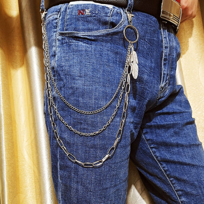 Dây xích móc đai quần jeans mix lông vũ ấn tượng XQ345