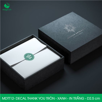 MDTT12 - D2.5cm - 500 Sticker Thank you, decal Thank you tròn dán hộp carton, tem cám ơn, nhãn dán cảm ơn trang trí gói hàng