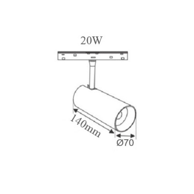 Đèn ray nam châm Spotlight thông minh 12W/20W , Điều chỉnh độ sáng (Dimmable), Điều khiển qua App điện thoại và Remote