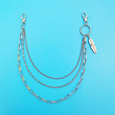 Dây xích móc đai quần jeans mix lông vũ ấn tượng XQ345