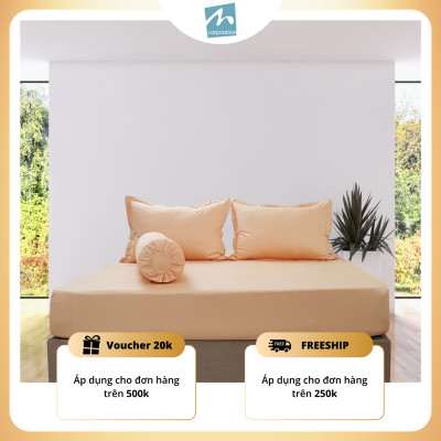 Bộ Ga Giường Cotton Cao Cấp MYM - Chất Liệu 100% Tự Nhiên | Bao Gồm 4 Món | Nhiều Màu sắc