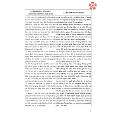 So sánh Luật Đất đai năm 2024 với Luật Đất đai năm 2013 (sửa đổi, bổ sung năm 2018) (bản in 2024)