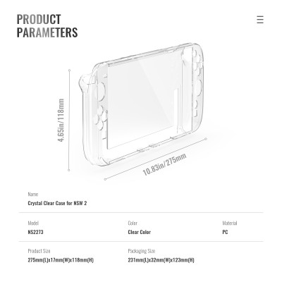 Bao Case Ốp Cứng Trong Suốt PC bảo vệ cho Nintendo Switch 2 - Hàng Chính Hãng