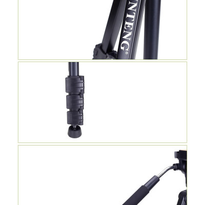 Chân máy YUNTENG VCT-691RM dùng cho máy ảnh, máy quay và điện thoại ( Kèm đầu kẹp xoay 360 độ, Remote và túi đựng) - Hàng chính hãng