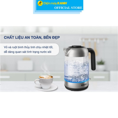 Bình đun siêu tốc Philips 1.7 lít HD9339/80 - Hàng Chính Hãng