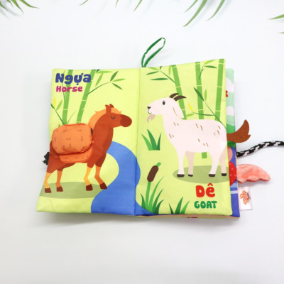 Sách Vải Tương Tác Cho Bé Đoán Đuôi Con Vật 