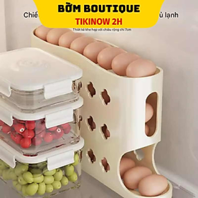 Hộp đựng trứng lăn thông minh – Kệ để trứng chuyên dụng cho cửa tủ lạnh, hộp bảo quản trứng tiện lợi, giúp sắp xếp gọn gàng, giữ trứng tươi lâu