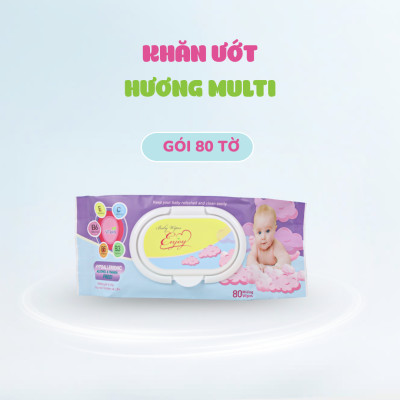 Khăn ướt baby ENJOY mềm mại, dưỡng ẩm, tiện dụng, đạt chuẩn sức khỏe SGS - Gói 20/50/80 tờ