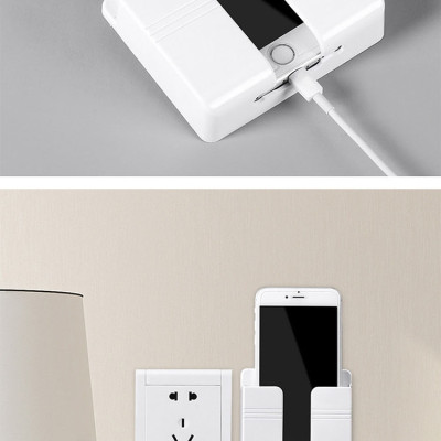Giá, Kệ Dán Tường Để Sạc điện thoại, Remote Đồ Dùng Giá Đỡ Sạc Điện Thoại Có Móc Treo Giữ Dây Điện