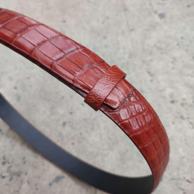 Thắt Lưng Da Bụng Cá Sấu N22ND_B (mặt bạc)