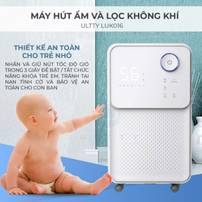Máy Hút Ẩm & Lọc Không Khí ULTTY LUK016 Công suất 16-20L/Ngày - Hàng Chính Hãng