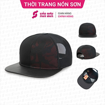 Mũ snapback hiphop NÓN SƠN hoa văn ngẫu nhiên MC210AK-ĐN2HV