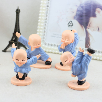 Bộ 4 Chú Tiểu Múa Võ Áo Xanh GROFA - Hàng chính hãng