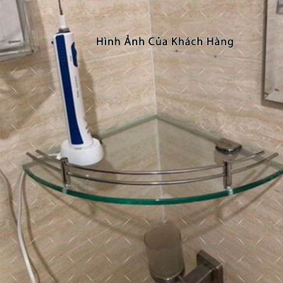 (Bền Đẹp) - Kệ Góc Kính Chữ V KhoNCC Hàng Chính Hãng - Khung Inox 304 Không Gỉ Dùng Trang Trí Phòng Tắm - Nhà Vệ Sinh - KPD-KeGocV2-5105